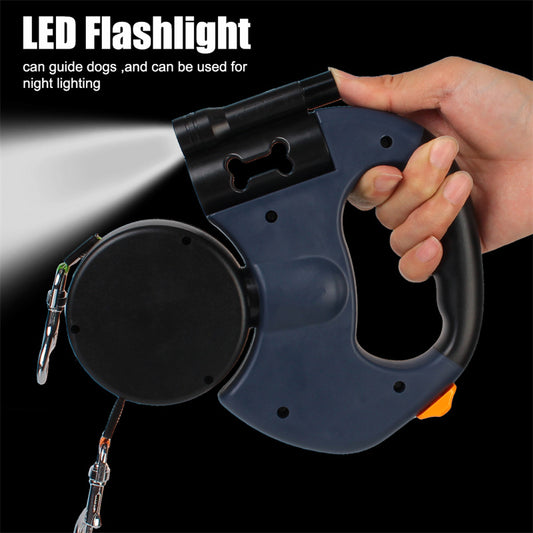 Double Dog Walking Leash with LED Light and Comfort Grip